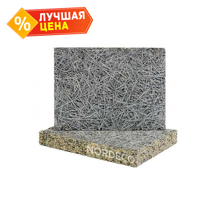 Фибролитовая плита Nordeco ФП 450-35С 2400х600х35 средней плотности на сером цементе